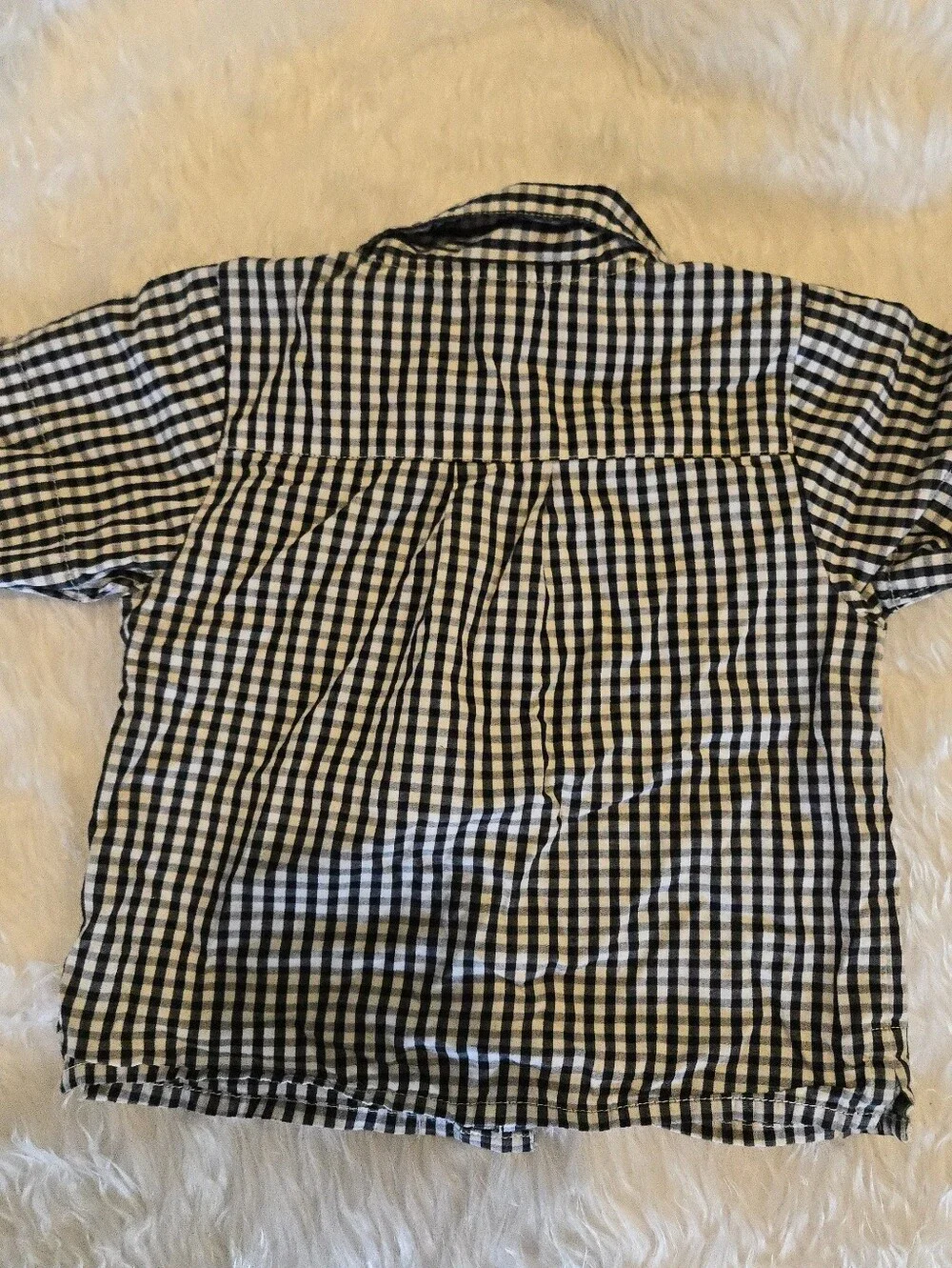 Gap Baby Boy's 6-12 Months Gingham Short-Sleeve Button-Up Shirt - Black & White